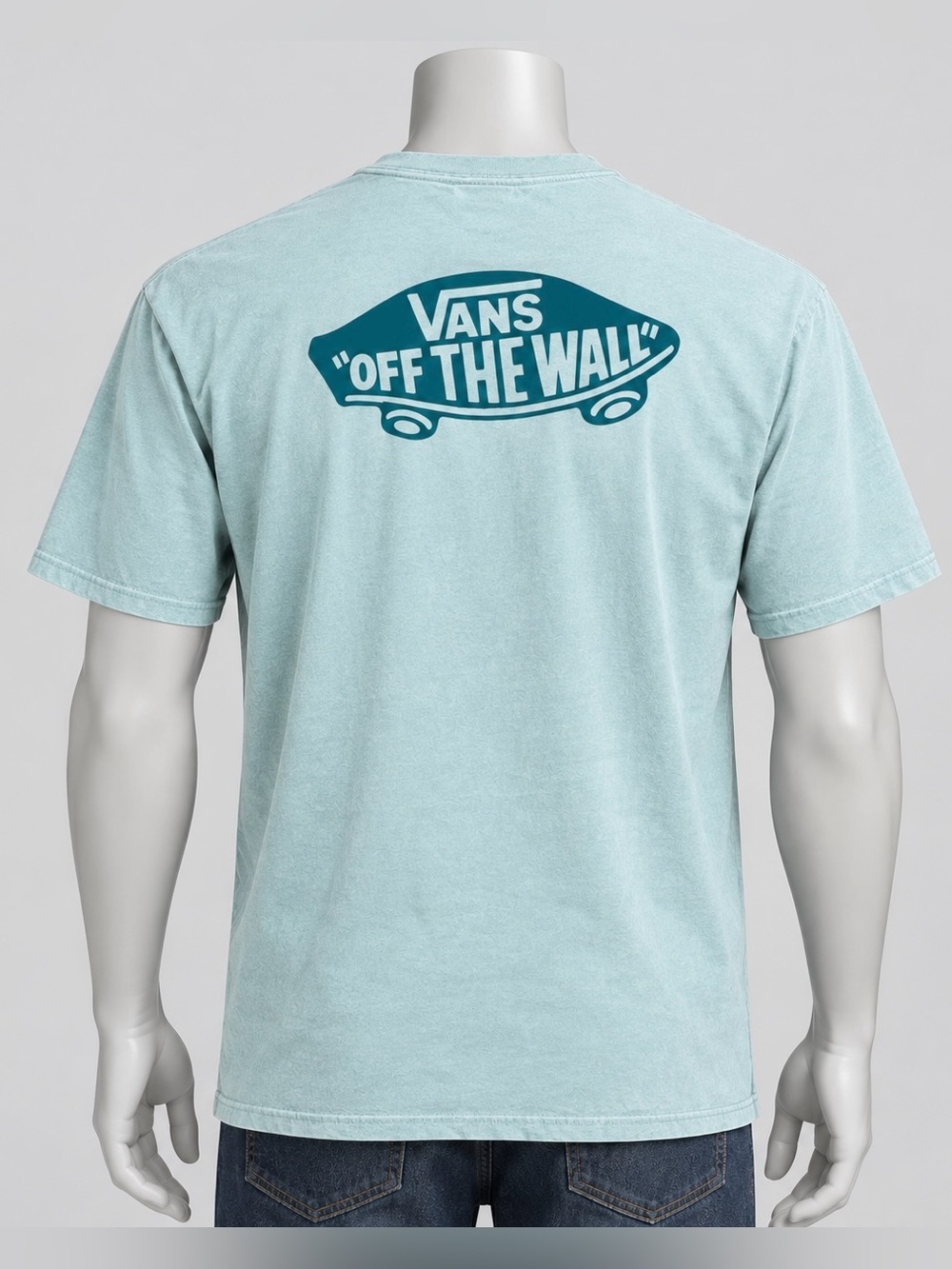 VANS Off The Wall Shirt Dusty Blue Aqua Large Cotton